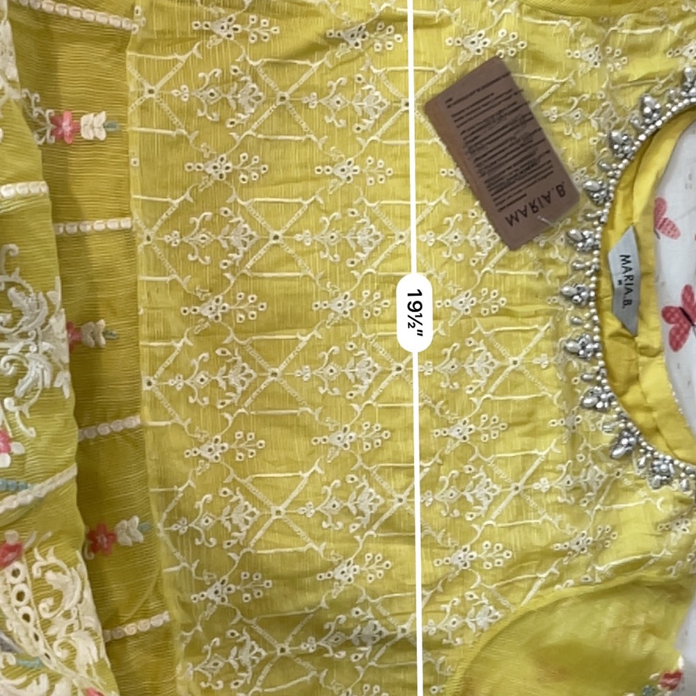 Maria b designer full embroidered pearl and stone work three piece final price
